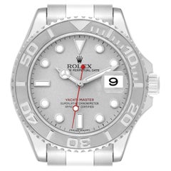 Rolex Yachtmaster Platinum Dial Bezel Steel Mens Watch 16622 Box Card