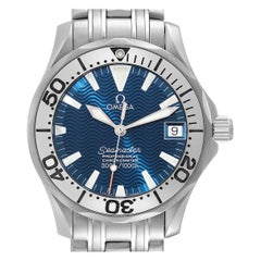 Omega Seamaster Midsize Steel Electric Blue Dial Mens Watch 2554.80.00