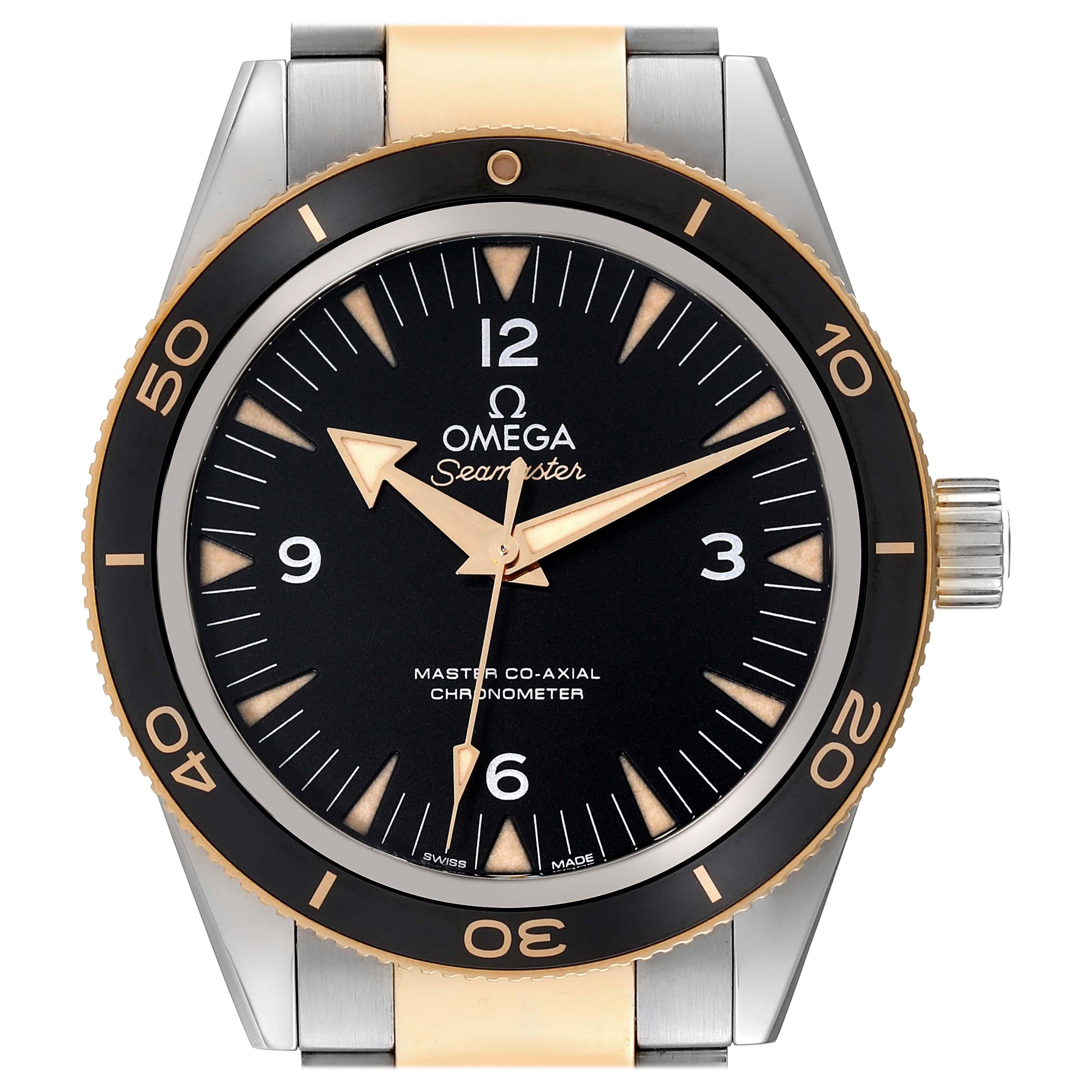 Omega Seamaster 300M Steel Yellow Gold Mens Watch 233.20.41.21.01.002 Card