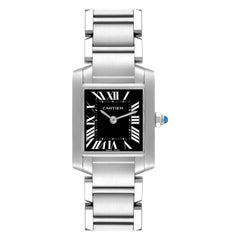 Cartier Tank Francaise Black Dial Steel Ladies Watch W51026Q3