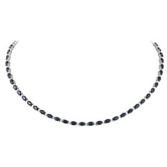 NWT $16, 000 18KT Collana di diamanti con zaffiro blu fantasia grande e scintillante