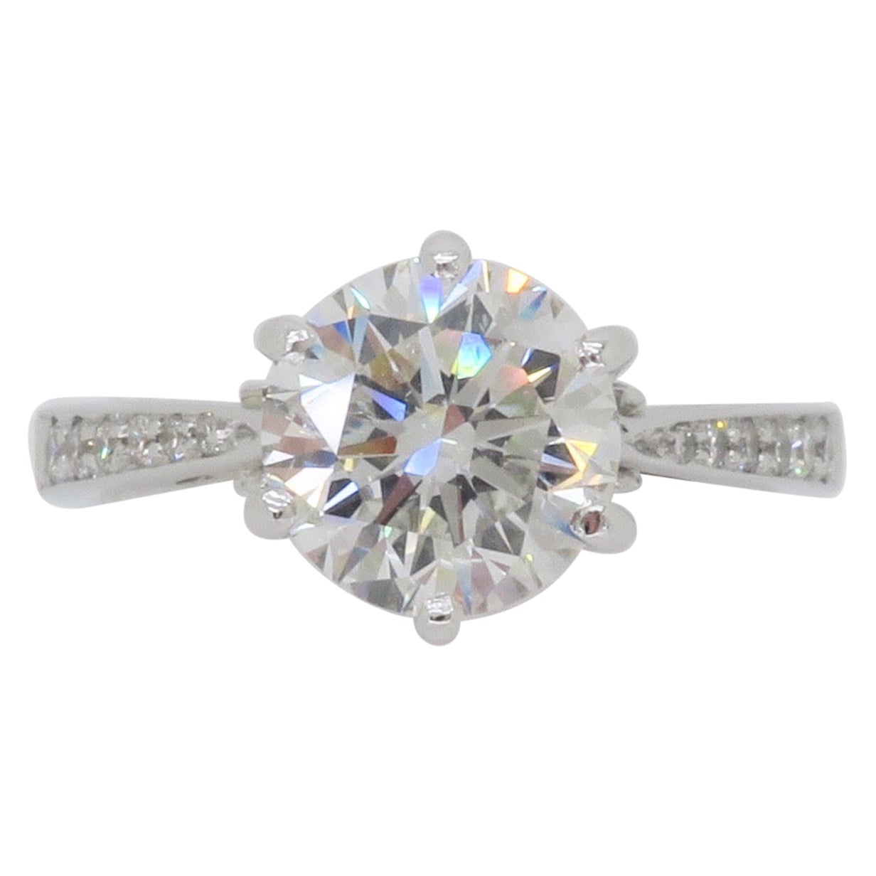 1.89ctw Diamond Engagement Ring in 18k White Gold  For Sale