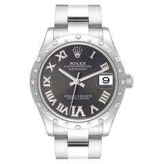Rolex Datejust Midsize Steel White Gold Diamond Ladies Watch 278344 Box Card