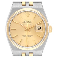 Rolex Oysterquartz Datejust Steel Yellow Gold Mens Watch 17013