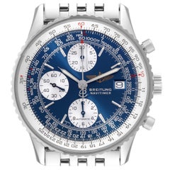 Breitling Navitimer II Blue Dial Chronograph Steel Mens Watch A13322 Box Papers