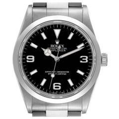 Rolex Explorer I Black Dial Steel Mens Watch 14270 Box Papers