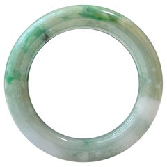 Armreif Natürlicher natürlicher Typ A Myanmar Vivid Apple Green Jadeit Jade 50 mm
