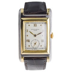 Retro Patek Philippe 18Kt. Two-Tone Oversized Art Deco Wristwatch from 1940s 