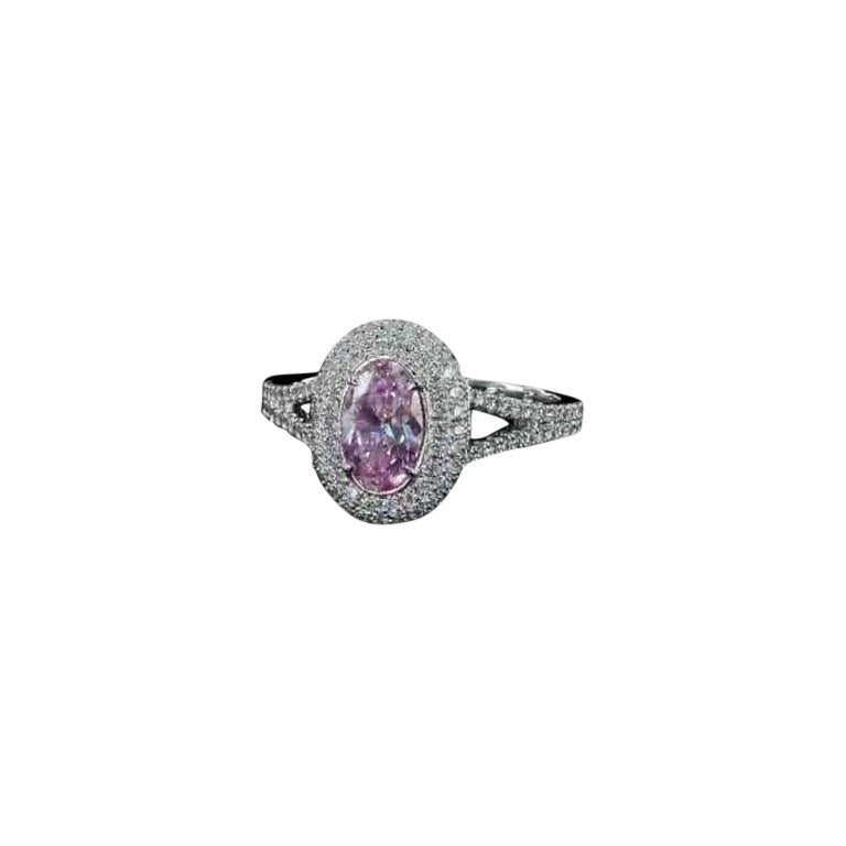 0.80 Carat Faint Pinkish Brown Diamond Ring SI1 Clarity GIA Certified