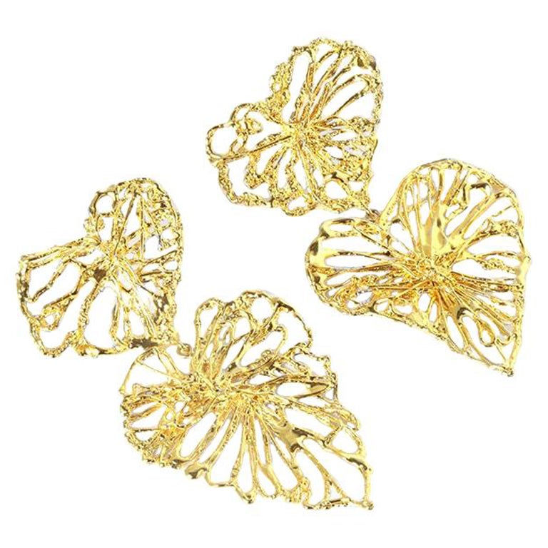Barbosa "Renata" Gold Drop Earrings For Sale