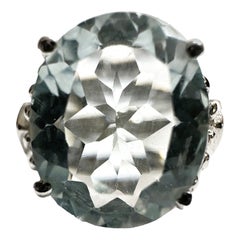 New African 4.0 Ct Green Amethyst Sterling Ring Size 6