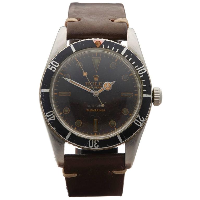 Rolex Triangle Rolex Submariner Red Triangle Bezel With Gilt Dial Gents 5508 Watch at ...