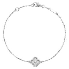 Used Van Cleef & Arpels Sweet Alhambra Diamond White Gold Bracelet