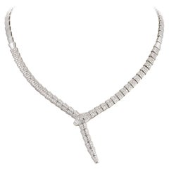 Antique NWT $37, 500 18KT Fancy Large Glittering Diamond Fancy Serpent Snake Necklace