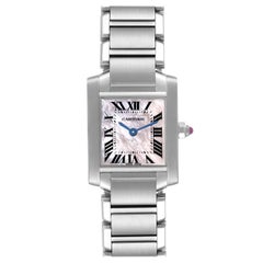Cartier Tank Francaise Mother Of Pearl Steel Ladies Watch W51028Q3