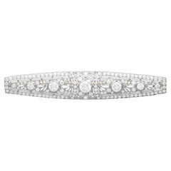 1920s 5.73Ct Diamond and Platinum Bar Brooch Art Deco