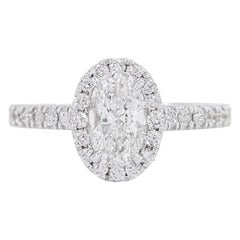 GIA Certified 2 Ct F Color VS Clarity Oval Cut Diamond 18K White Gold Ring Pave