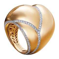 18 Karat Yellow Gold and White Diamonds Ring