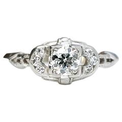 Timeless Design 1920s Diamond Engagement Ring, GIA Certified 2