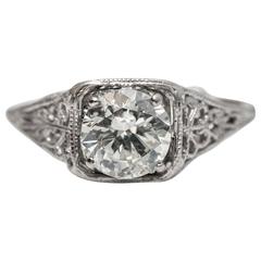 1940s  Diamond Engagement Ring, GIA Certified