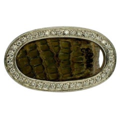 18 Karat Goldring mit Schlangenhaut-Diamant und Schlangenhaut-Ring von Homero Vintage