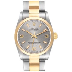 Rolex Midsize 31 Slate Dial Yellow Gold Steel Ladies Watch 67483
