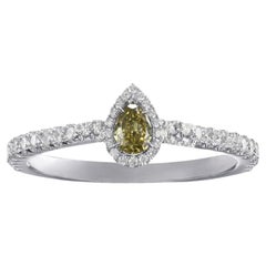 0,38 Karat Ausgefallener dunkelgrauer, gelber, grüner Chameleon-Diamant-Weißgoldring aus Weißgold 18K