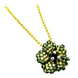 Small Flower Pendant with Yellow, Green Sapphire and Diamond