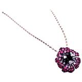 Tiny Flower Pendant with Ruby, Pink Sapphire, Sapphire and Diamond