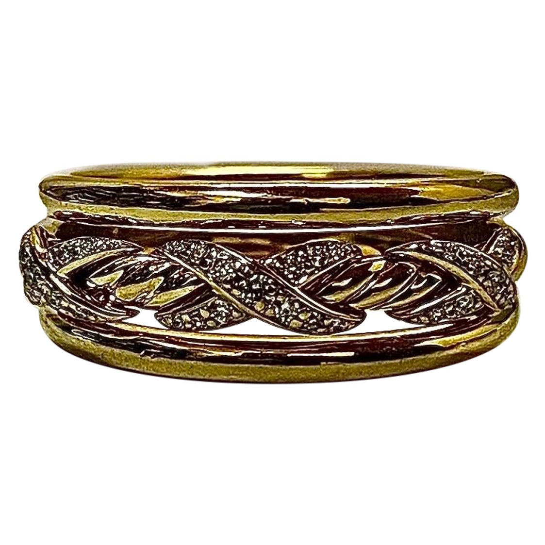 David Yurman Estate 14K Gold Diamond X Collection Cable Bracelet and ...