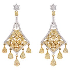 Orecchini Avize - Diamante giallo da 6,81 carati in oro bianco 18K