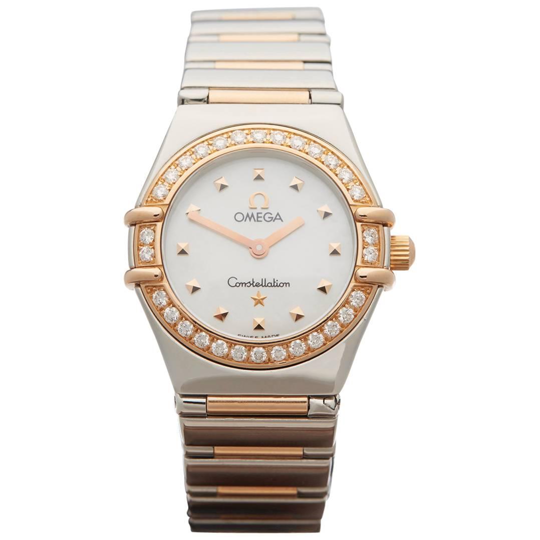 Omega Constellation diamond bezel ladies 13687100 watch For Sale at 1stdibs