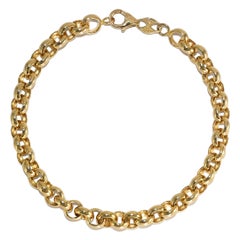 14K Yellow Gold Cable Link Bracelet 8.25"