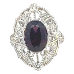 14k Vintage Repo 3.72 ct Vivid Diamonds Vivid Spinel .57 Ct Diamond Ring w/ Cert