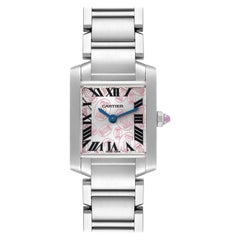 Cartier Tank Francaise Pink Double C Decor Limited Edition Steel Watch W51031Q3