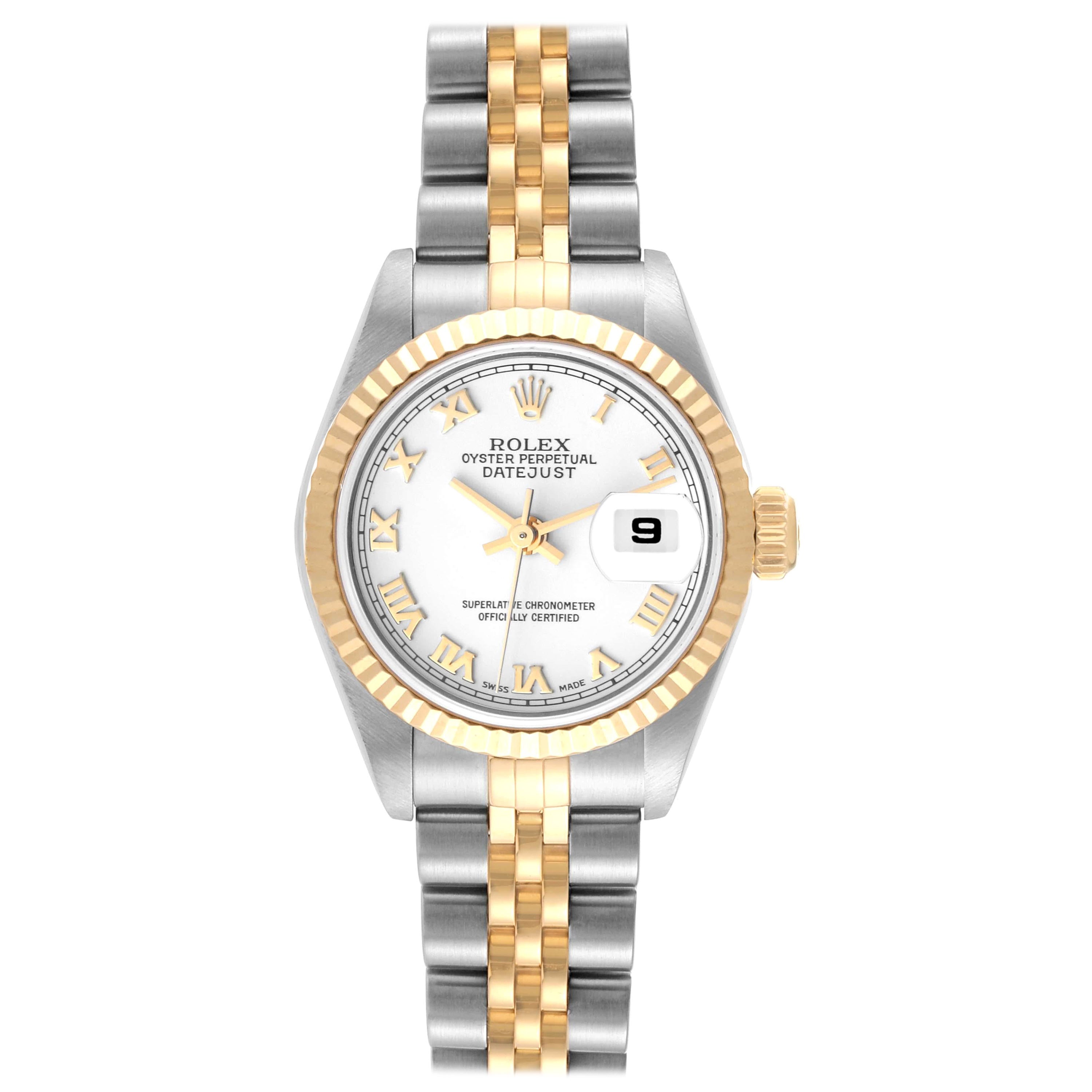 Rolex Datejust Steel Yellow Gold White Dial Ladies Watch 79173