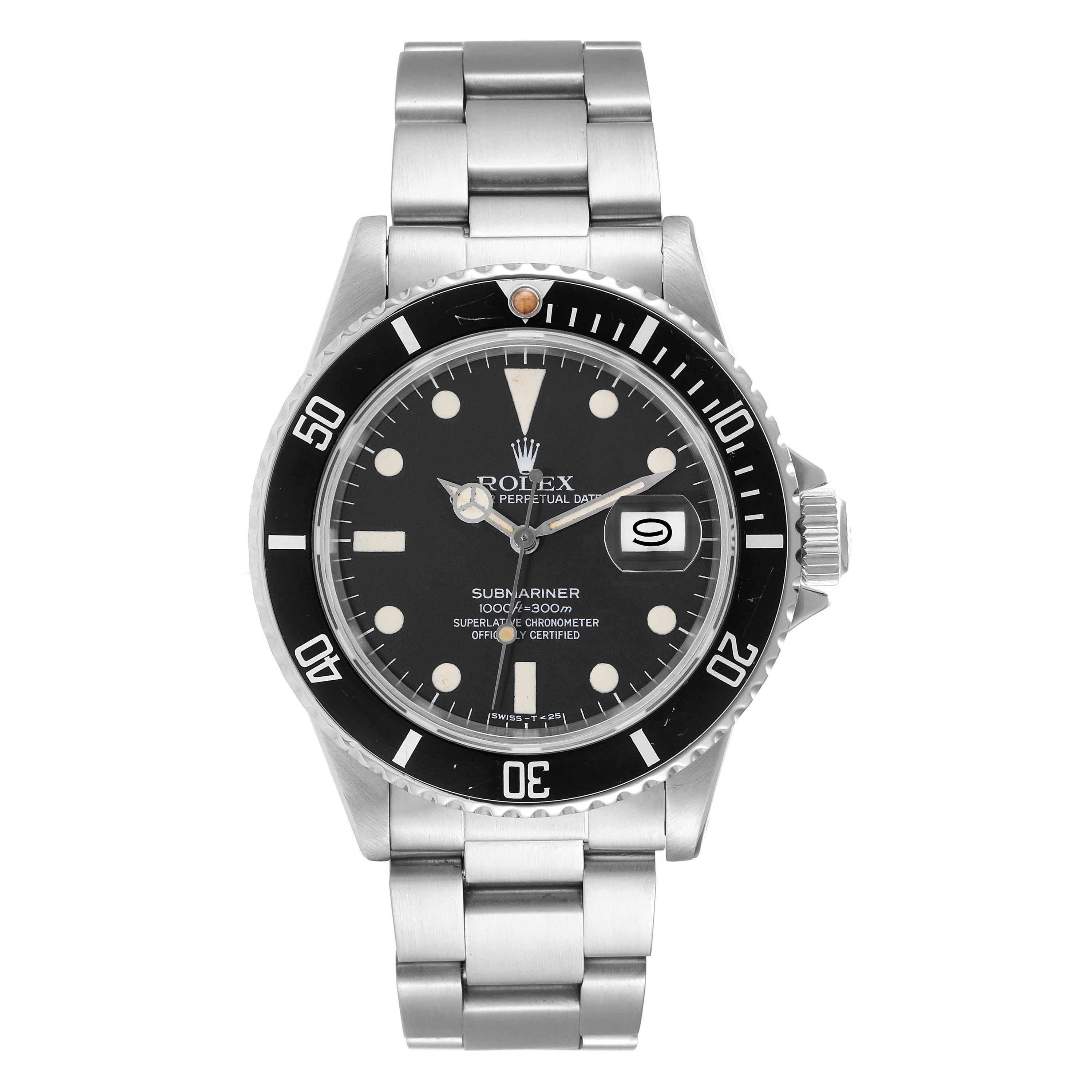 Rolex Submariner Date Steel Vintage Mens Watch 16800 Box Papers For Sale