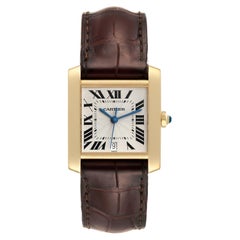 Cartier Tank Francaise Large Yellow Gold Automatic Mens Watch W5000156