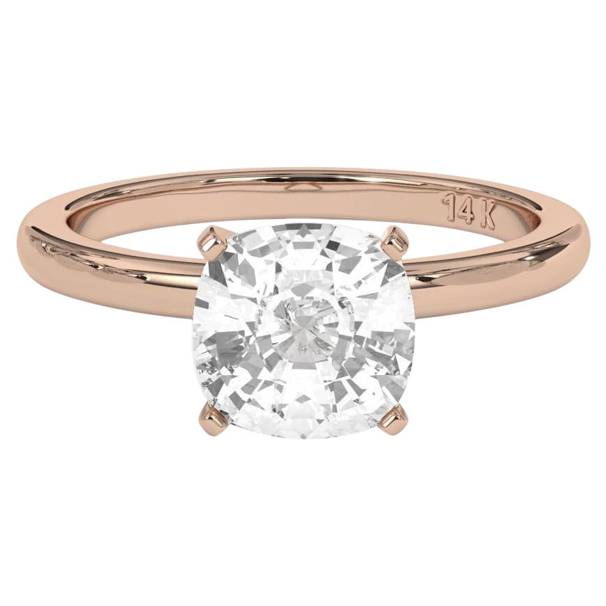 0.30CT Cushion Cut Solitaire GH Color SI Clarity Natural Diamond Wedding Ring  en vente