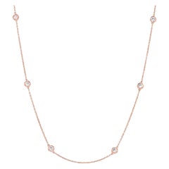 0.4 Carat Diamonds Cross Necklace in 14K Rose Gold