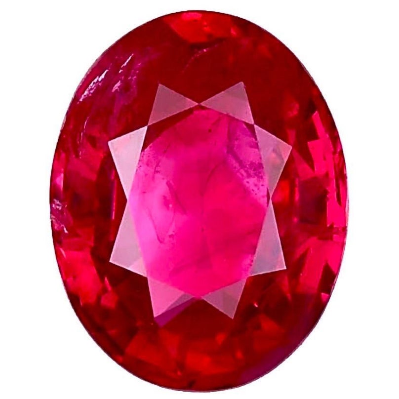 Loose Heat Treated GIA Certified 2.49 Carat Oval Burmese Ruby  For Sale