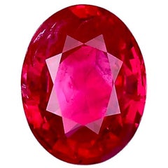 Loose Heat Treated GIA Certified 2.49 Carat Oval Burmese Ruby 