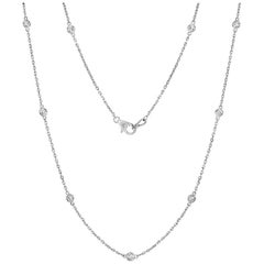 0.75 Carat Diamonds Cross Necklace in 14K White Gold