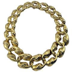 David Webb Gold Link Necklace