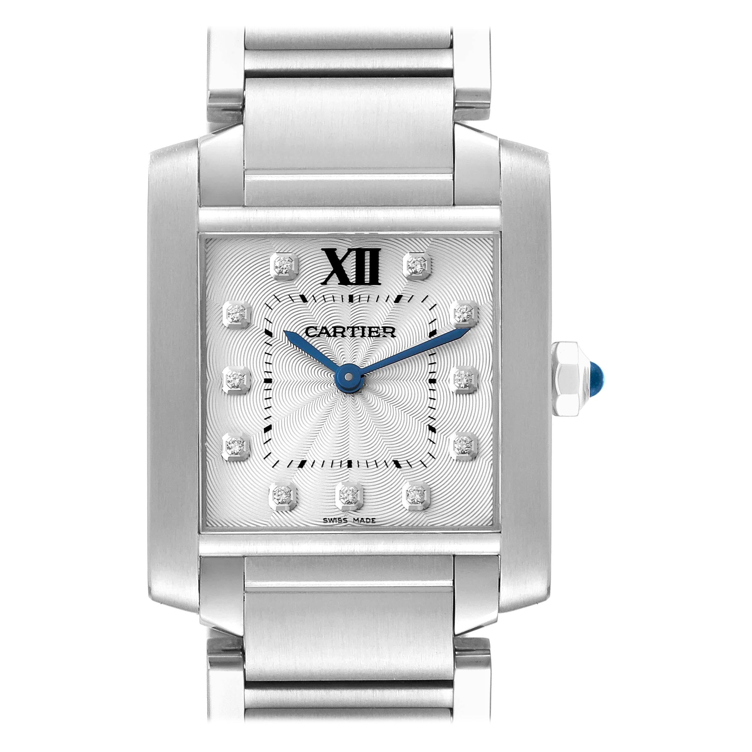 Cartier Tank Francaise Midsize Diamond Steel Ladies Watch WE110007