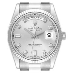 Rolex President Day-Date White Gold Diamond Dial Mens Watch 118239