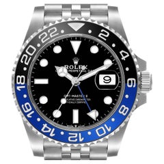 Rolex GMT Master II Batgirl Black Blue Bezel Steel Mens Watch 126710 Box Card