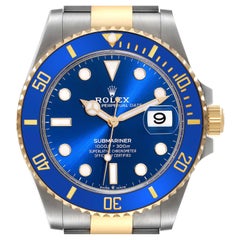 Rolex Submariner 41 Steel Yellow Gold Blue Dial Mens Watch 126613 Box Card