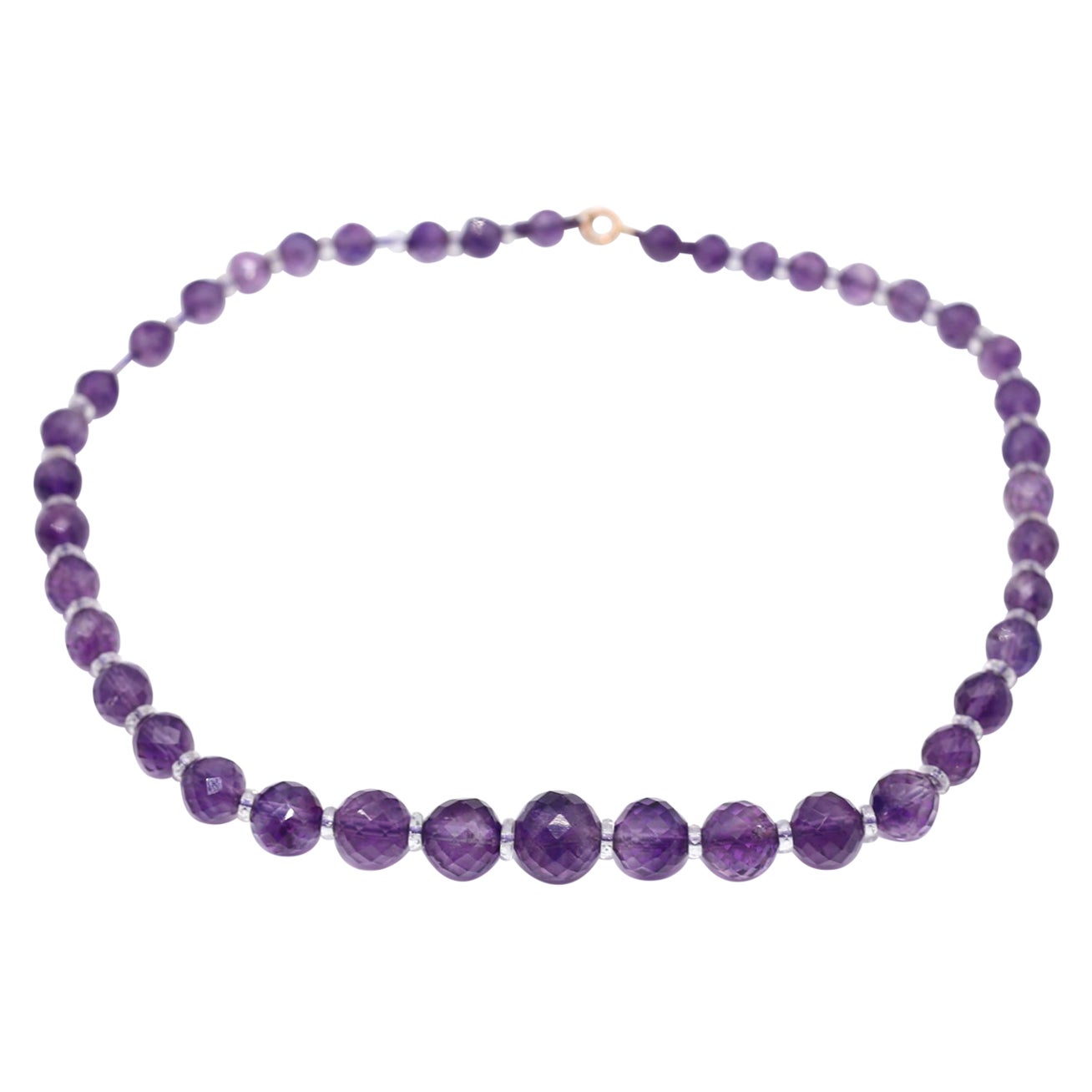 Amethyst Rock Crystal Necklace, 1960 For Sale