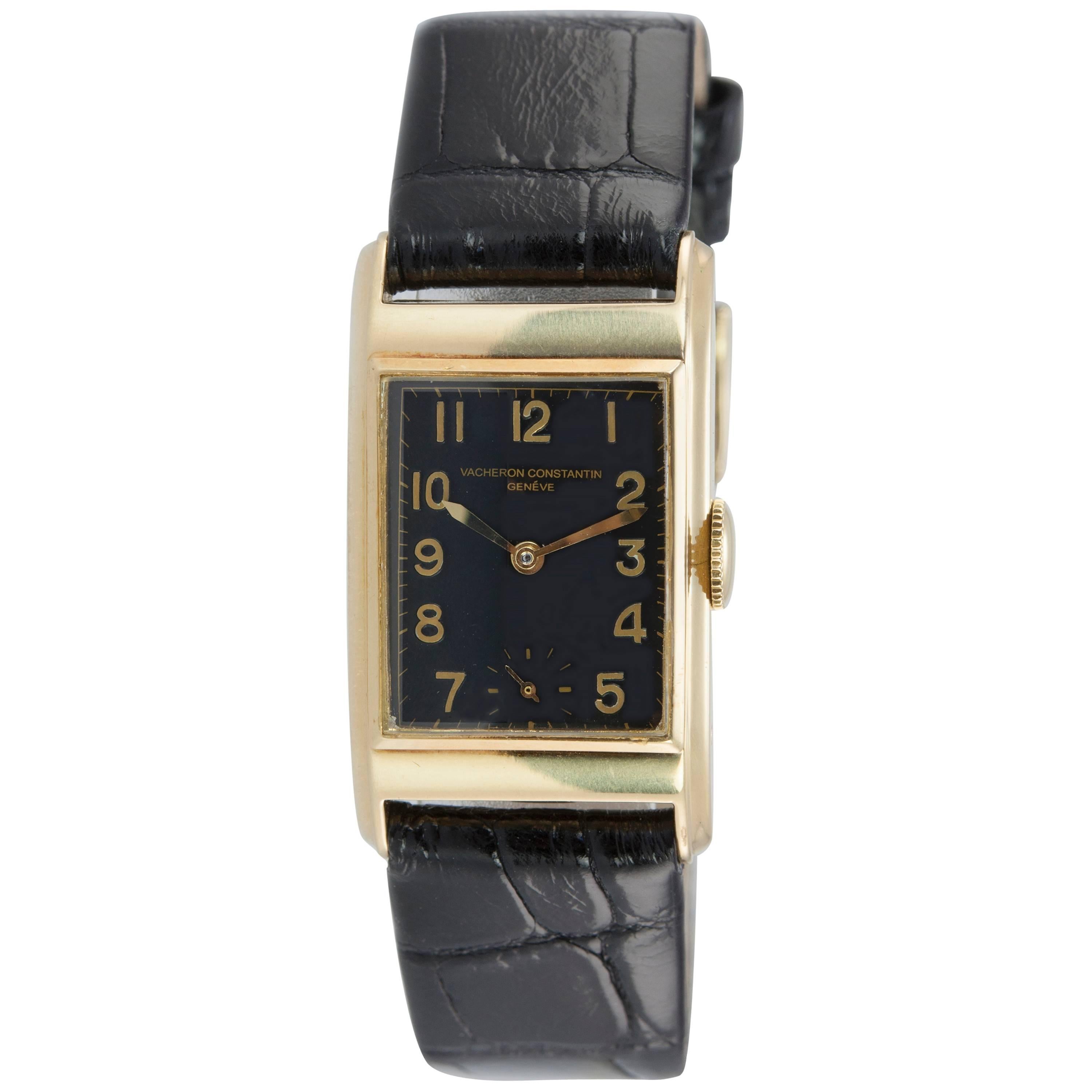 Vacheron & Constantin 18K Gold Dress Model Wristwatch Circa 1940s For Sale